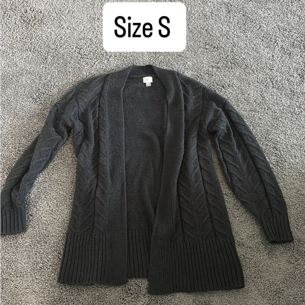 Women's Gray Open-Front Sweater